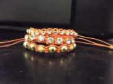 Conjunto Pulseira Macreme laranja