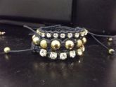 Conjunto Pulseira Macreme Cinza escuro