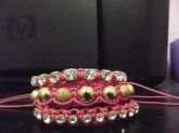 Conjunto Pulseira Macreme rosa