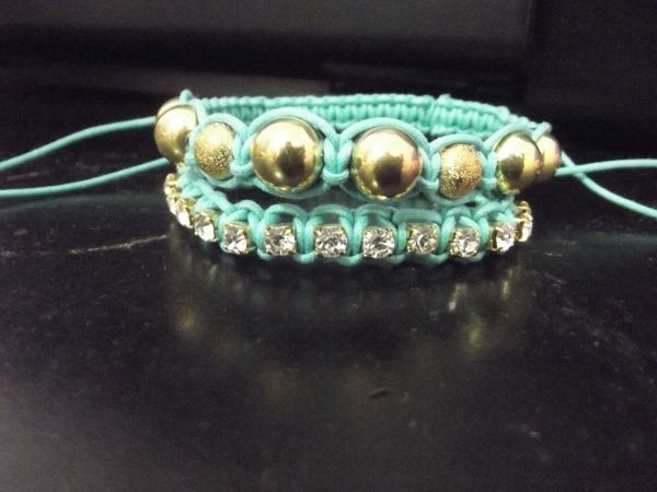 Conjunto Pulseira Macreme TURQUESA